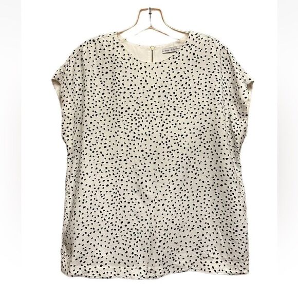 & OTHER STORIES Top Womens US Size 10 Viscose Blouse White Black Stockholm - Picture 1 of 12
